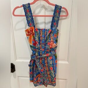Farm Rio Stitched Garden Romper XXS